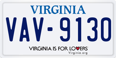 VA license plate VAV9130