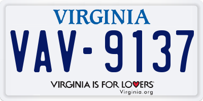 VA license plate VAV9137