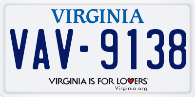 VA license plate VAV9138
