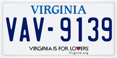 VA license plate VAV9139