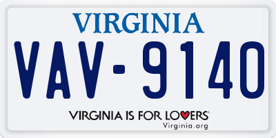 VA license plate VAV9140