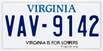 VA license plate VAV9142