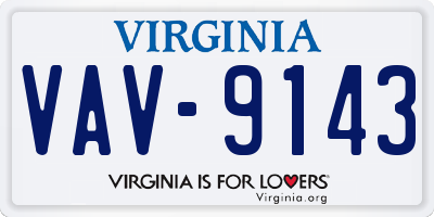 VA license plate VAV9143