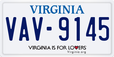 VA license plate VAV9145