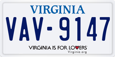 VA license plate VAV9147
