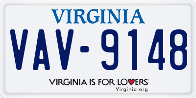 VA license plate VAV9148