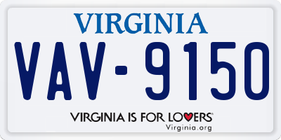VA license plate VAV9150