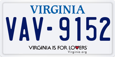 VA license plate VAV9152