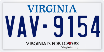 VA license plate VAV9154