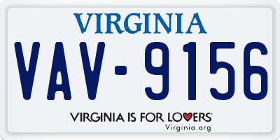 VA license plate VAV9156
