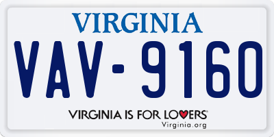 VA license plate VAV9160