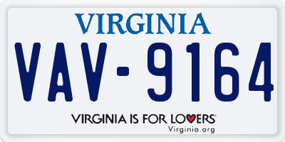 VA license plate VAV9164