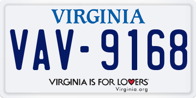VA license plate VAV9168