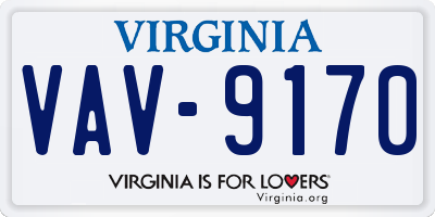 VA license plate VAV9170