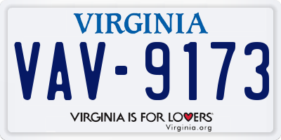 VA license plate VAV9173