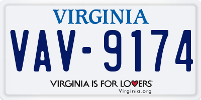 VA license plate VAV9174