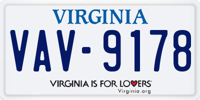VA license plate VAV9178