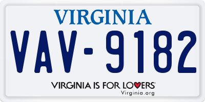 VA license plate VAV9182
