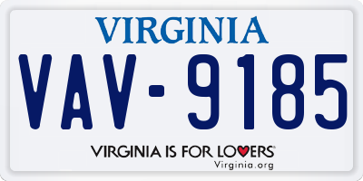 VA license plate VAV9185