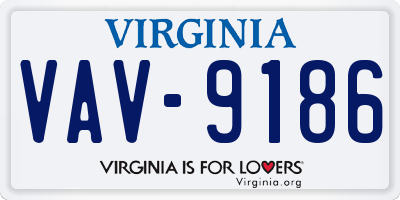 VA license plate VAV9186