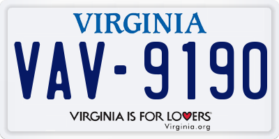 VA license plate VAV9190