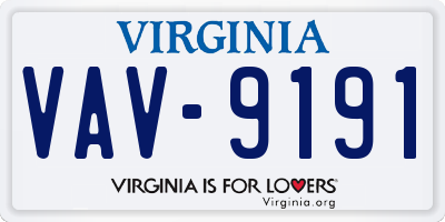 VA license plate VAV9191