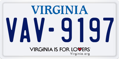 VA license plate VAV9197