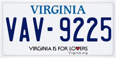 VA license plate VAV9225