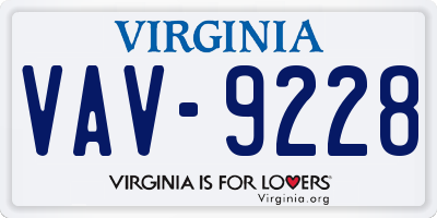 VA license plate VAV9228