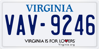 VA license plate VAV9246