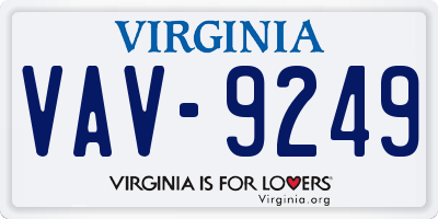VA license plate VAV9249