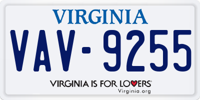 VA license plate VAV9255