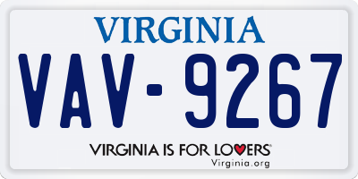 VA license plate VAV9267