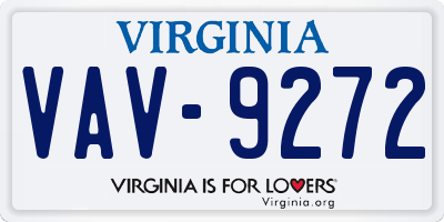 VA license plate VAV9272