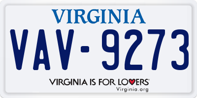 VA license plate VAV9273