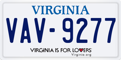 VA license plate VAV9277