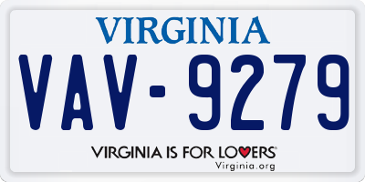 VA license plate VAV9279