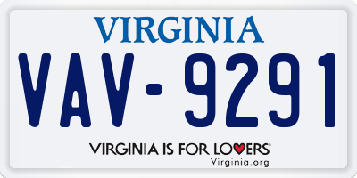 VA license plate VAV9291