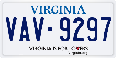 VA license plate VAV9297