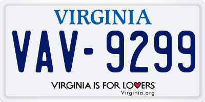 VA license plate VAV9299
