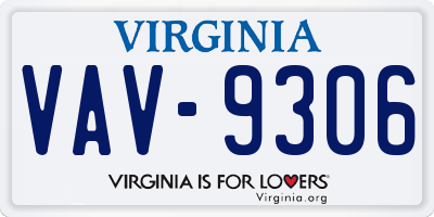 VA license plate VAV9306