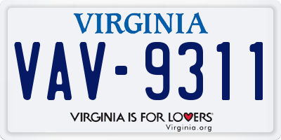 VA license plate VAV9311