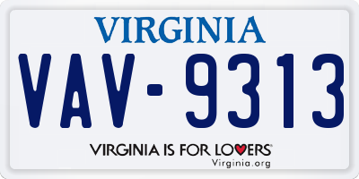 VA license plate VAV9313