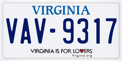 VA license plate VAV9317