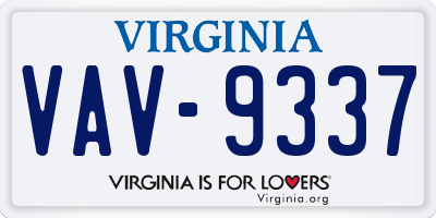 VA license plate VAV9337