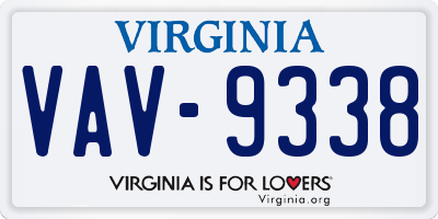 VA license plate VAV9338