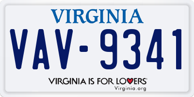 VA license plate VAV9341