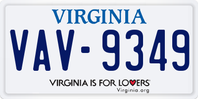 VA license plate VAV9349