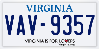 VA license plate VAV9357