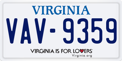 VA license plate VAV9359